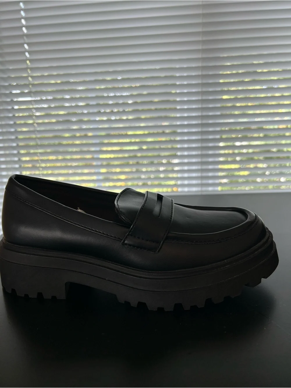 a new day Black Chunky Platform Penny Loafers